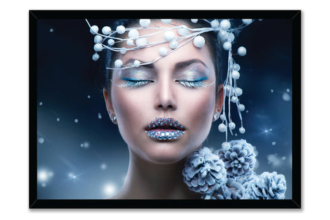 PRINTED POSTER - Beauty Salon Room Wall Decor Print Unframed - Winter Face