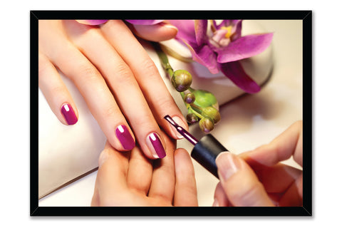 PRINTED POSTER - Beauty Salon Room Wall Decor Print Unframed - Purple Manicure