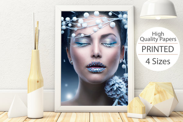 PRINTED POSTER - Beauty Salon Room Wall Decor Print Unframed - Winter Face