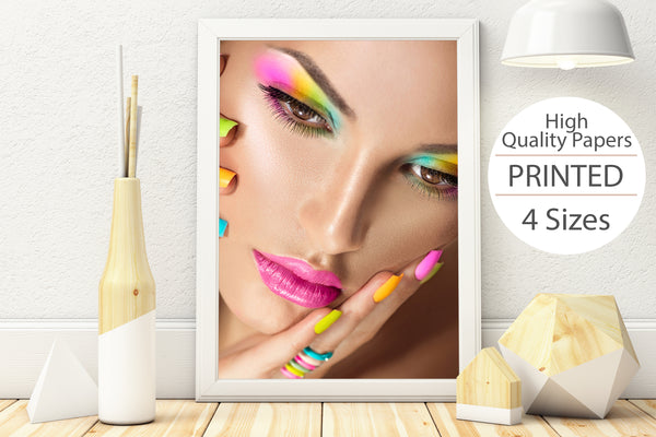 PRINTED POSTER - Beauty Salon Room Wall Decor Print Unframed - Colour Face