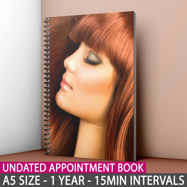 A5 Undated Appointment Book for Beauty Salons Therapists 3 Columns Beauty Hairdressing