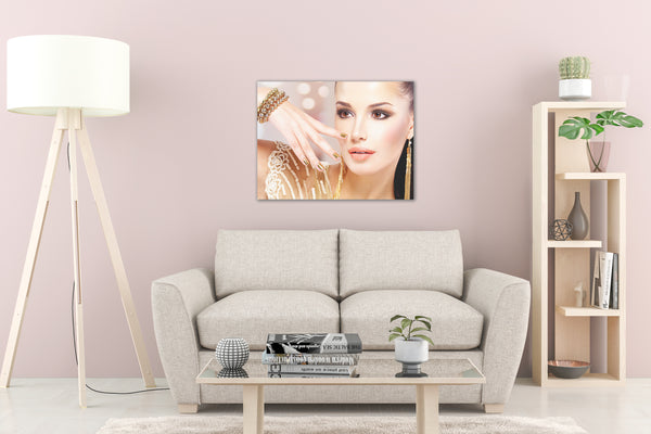 PRINTED POSTER - Beauty Salon Room Wall Decor Print Unframed - Face Gold