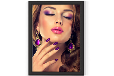 PRINTED POSTER - Beauty Salon Room Wall Decor Print Unframed - Purple Face