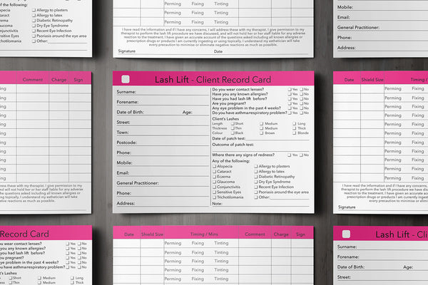 Lash Lift Client Card / Treatment Consultation Card
