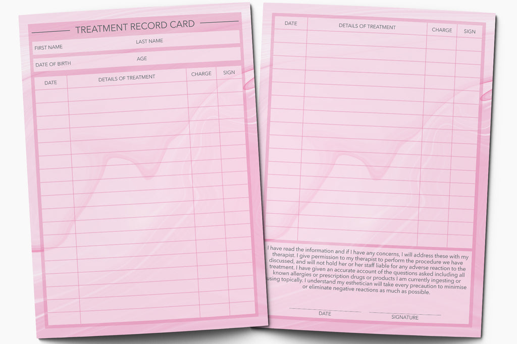 Treatment Record Client Card / Treatment Consultation Card / Portrait Design