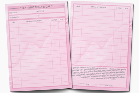 Treatment Record Client Card / Treatment Consultation Card / Portrait Design
