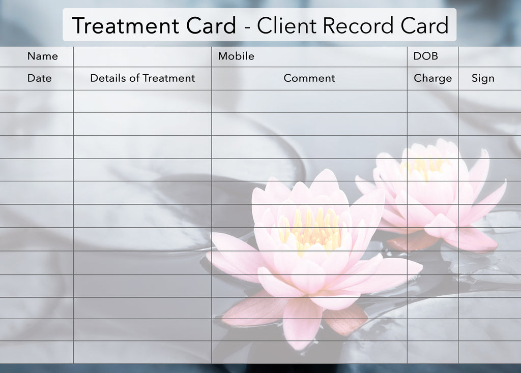 NEW Additional Treatment Client Card / Treatment Consultation Card / Photo Background