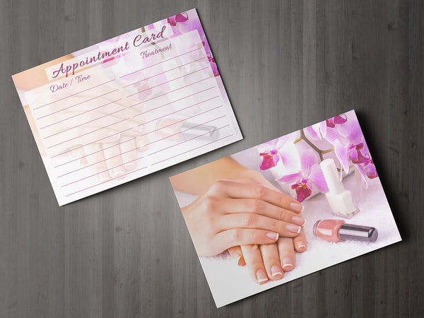 Appointment Card for Beauty Salons, Therapists, Spa