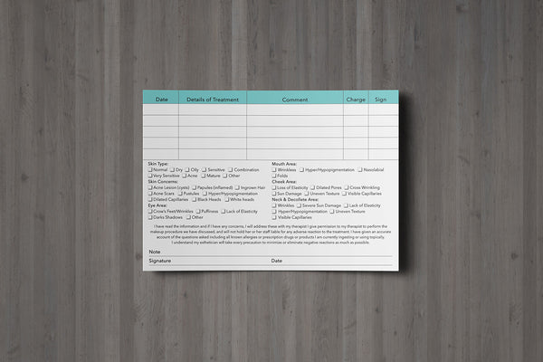 Makeup Client Card / Treatment Consultation Card