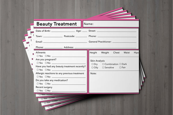 Beauty Client Card Premium Paper - GDPR Compliant