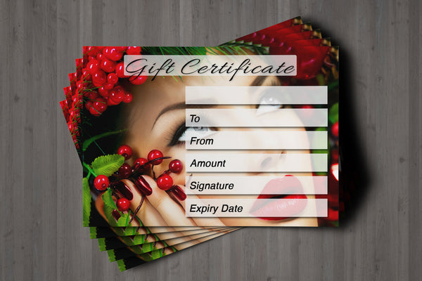 Christmas Gift Voucher Card for Hairdressers / Beauty Salons, Nail Treatment, Spa, Massage