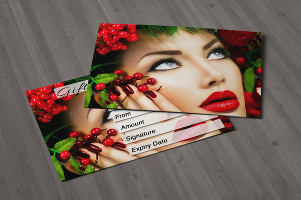 Christmas Gift Voucher Card for Hairdressers / Beauty Salons, Nail Treatment, Spa, Massage