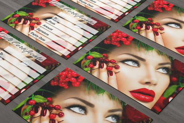Christmas Gift Voucher Card for Hairdressers / Beauty Salons, Nail Treatment, Spa, Massage