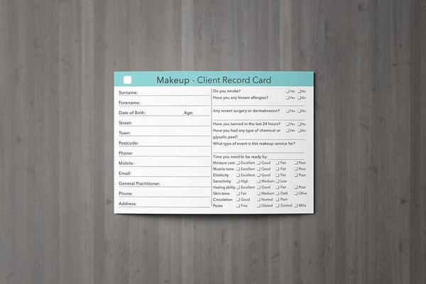 Makeup Client Card / Treatment Consultation Card