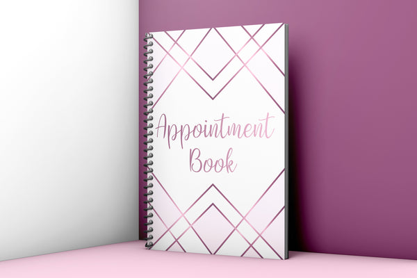 A5 Undated Appointment Book for Beauty Salons Therapists 3 Columns Beauty Nail Massage
