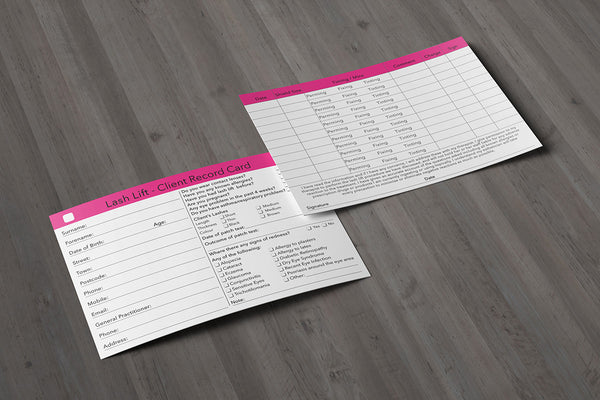 Lash Lift Client Card / Treatment Consultation Card