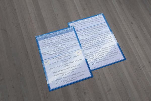 GDPR Card For Client Card / Treatment Consultation Card / Portrait Design