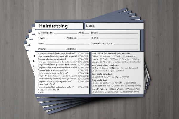 Hairdressing Client Card Premium Paper - GDPR Compliant