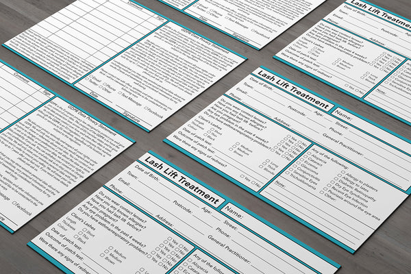 Lash Lift Client Card Premium Paper - GDPR Compliant