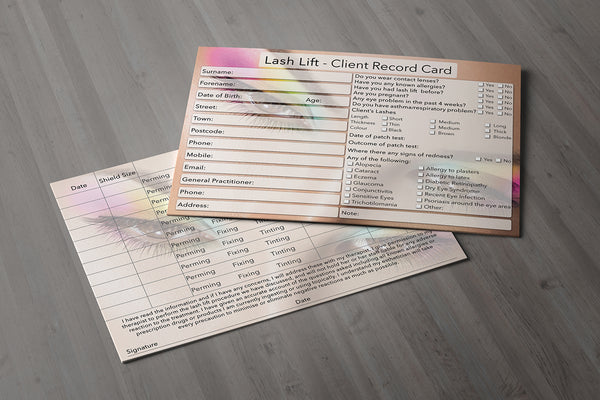NEW Lash Lift Client Card / Treatment Consultation Card / Photo Background