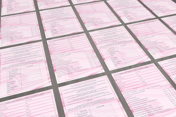 Lash Lift Patch Test Client Card / Treatment Consultation Card / Portrait Design