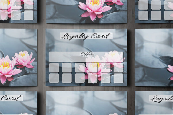 Loyalty Card for Massage/Beauty Salons, Hairdressers, Therapists - Water Lilly photo - A7 size