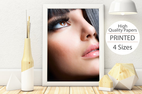 PRINTED POSTER - Beauty Salon Room Wall Decor Print Unframed - Black Hair