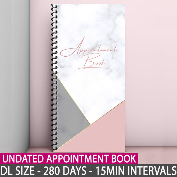 DL Undated Appointment Book for Beauty Salons Therapists 3 Columns Beauty Nail Massage