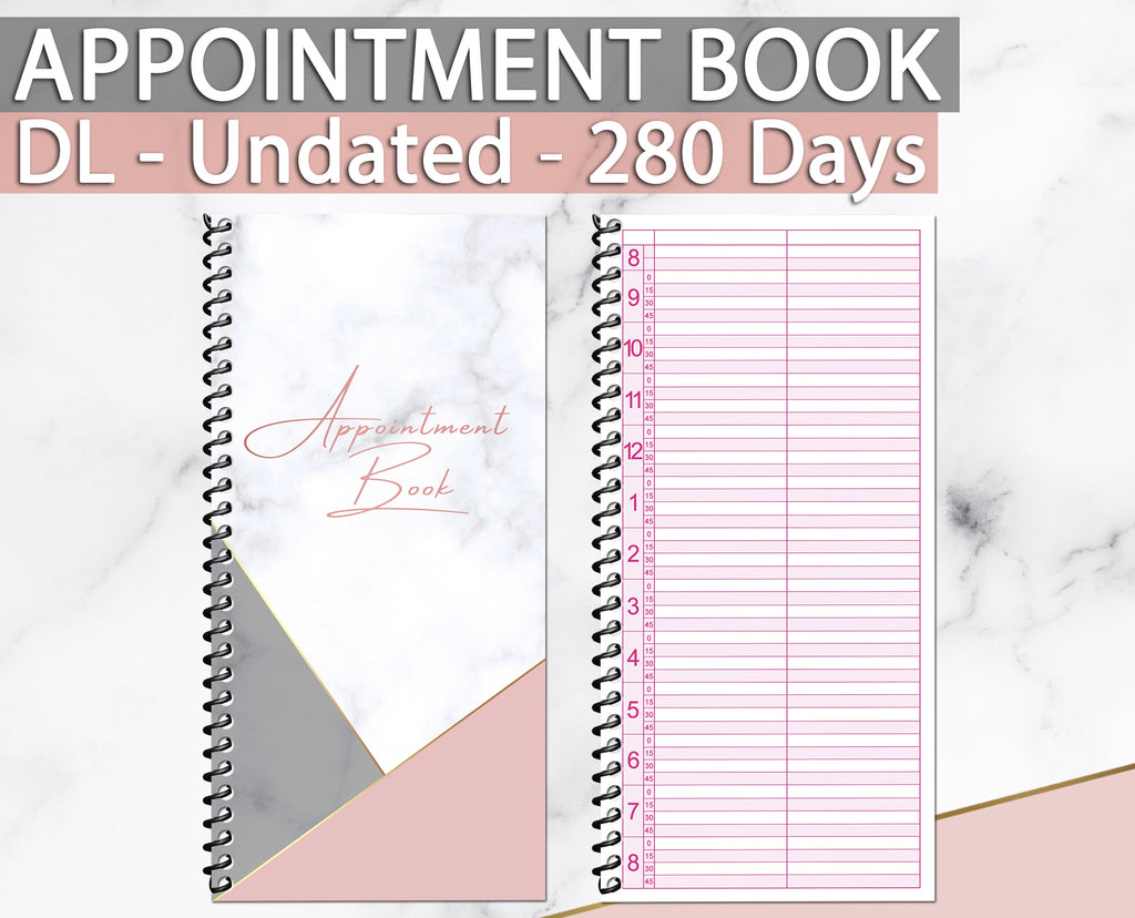 DL Undated Appointment Book for Beauty Salons Therapists 3 Columns Beauty Nail Massage