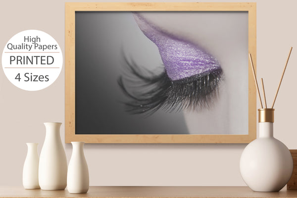 PRINTED POSTER - Beauty Salon Room Wall Decor Print Unframed - Purple Eye