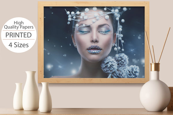 PRINTED POSTER - Beauty Salon Room Wall Decor Print Unframed - Winter Face