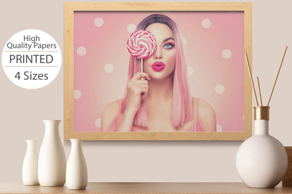 PRINTED POSTER - Beauty Salon Room Wall Decor Print Unframed - Candy