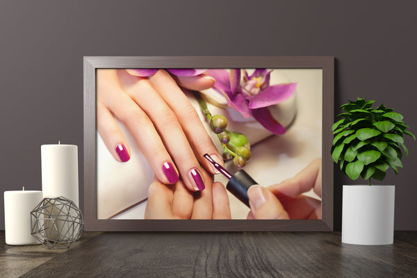 PRINTED POSTER - Beauty Salon Room Wall Decor Print Unframed - Purple Manicure