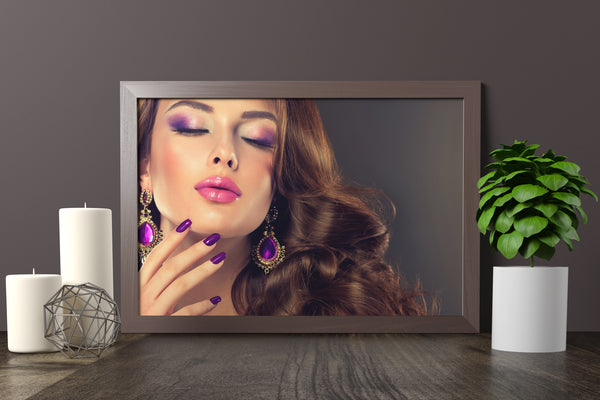 PRINTED POSTER - Beauty Salon Room Wall Decor Print Unframed - Purple Nail