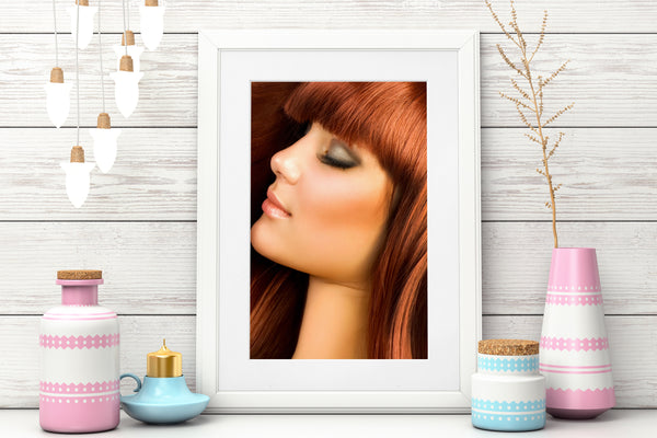 PRINTED POSTER - Beauty Salon Room Wall Decor Print Unframed - Red Hair