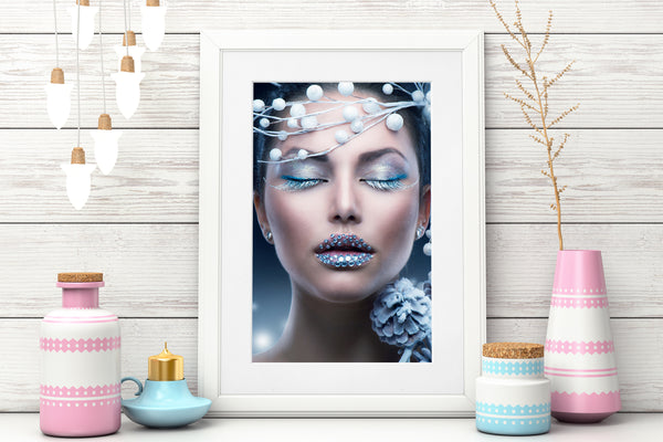 PRINTED POSTER - Beauty Salon Room Wall Decor Print Unframed - Winter Face