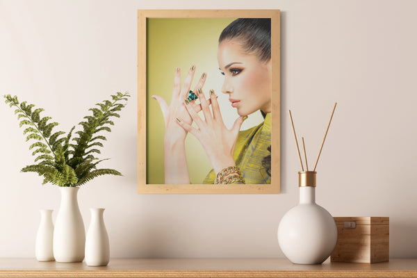 PRINTED POSTER - Beauty Salon Room Wall Decor Print Unframed - Gold Nails