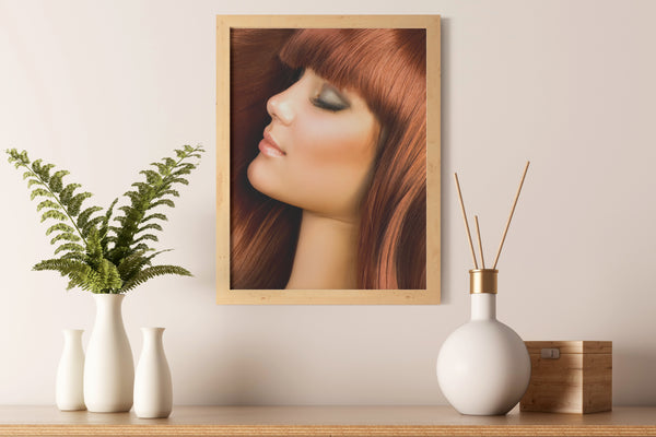 PRINTED POSTER - Beauty Salon Room Wall Decor Print Unframed - Red Hair