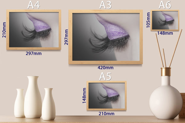 PRINTED POSTER - Beauty Salon Room Wall Decor Print Unframed - Purple Eye