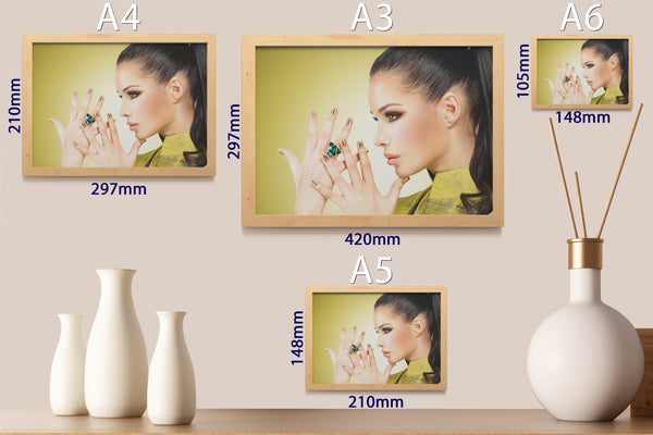 PRINTED POSTER - Beauty Salon Room Wall Decor Print Unframed - Face Gold Nails