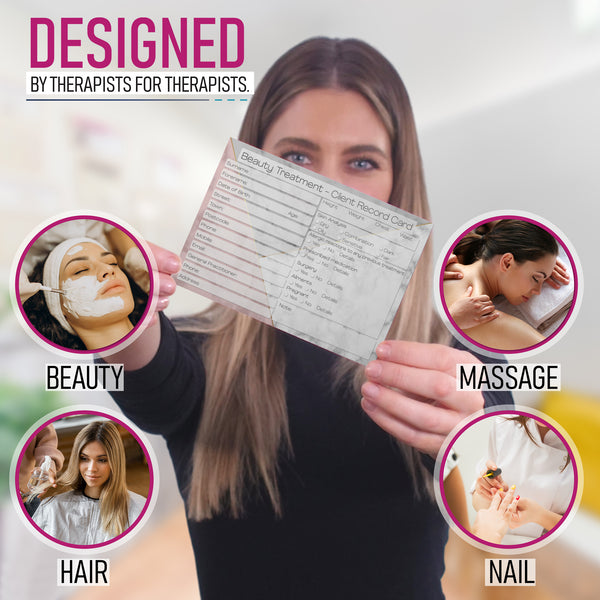 Beauty Client Card / Treatment Consultation Card / Salon Essentials Consent Form / Marble