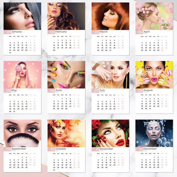 2022 A4 Wall Calendar for Salons