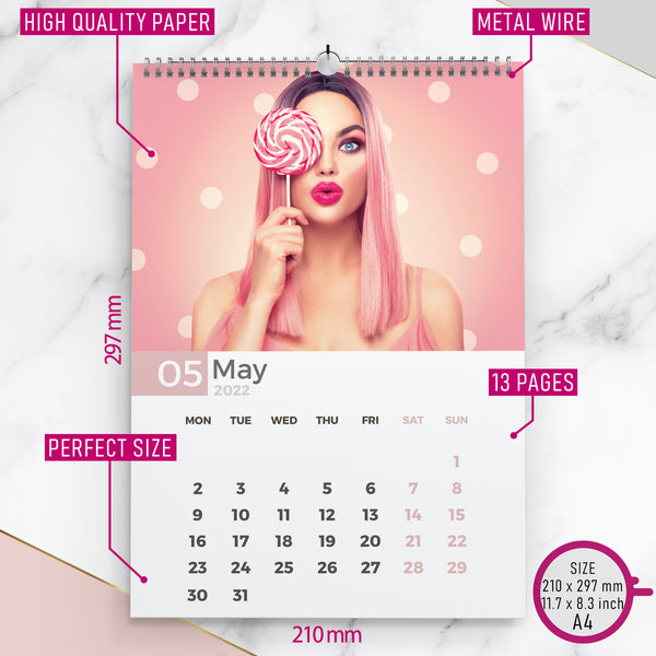 2022 A4 Wall Calendar for Salons