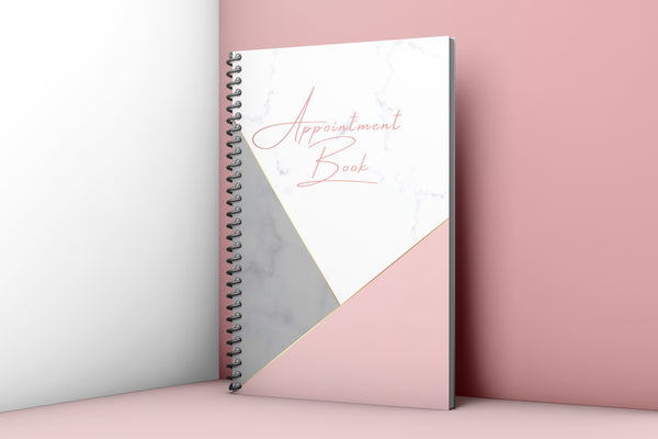A4 Undated Appointment Pink Book for Beauty Salons Therapists 4 Columns Income Expenses Calendar