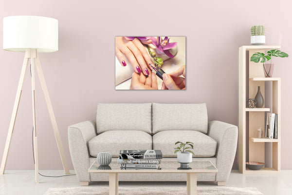PRINTED POSTER - Beauty Salon Room Wall Decor Print Unframed - Purple Manicure