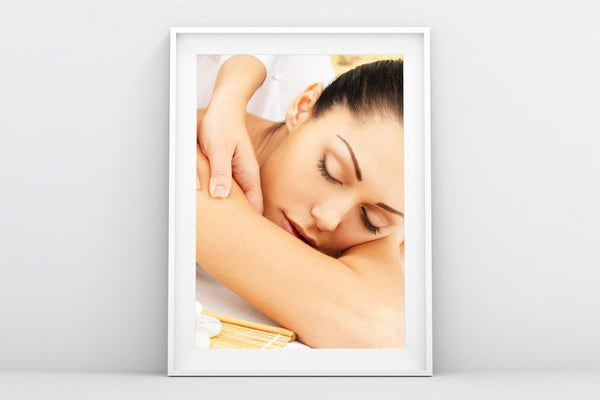 PRINTED POSTER - Beauty Salon Room Wall Decor Print Unframed - Massage Yellow