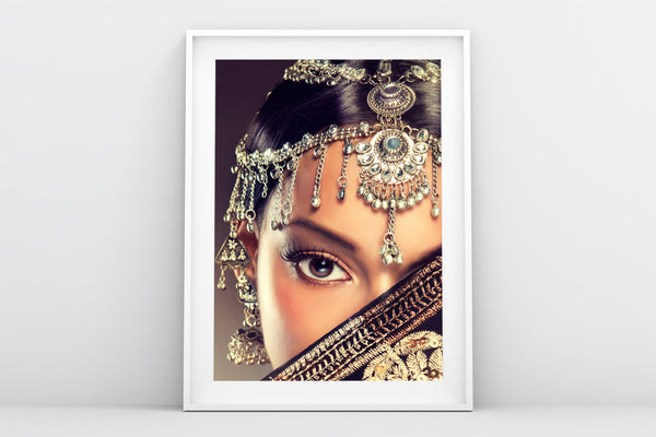 PRINTED POSTER - Beauty Salon Room Wall Decor Print Unframed - Indian Lady