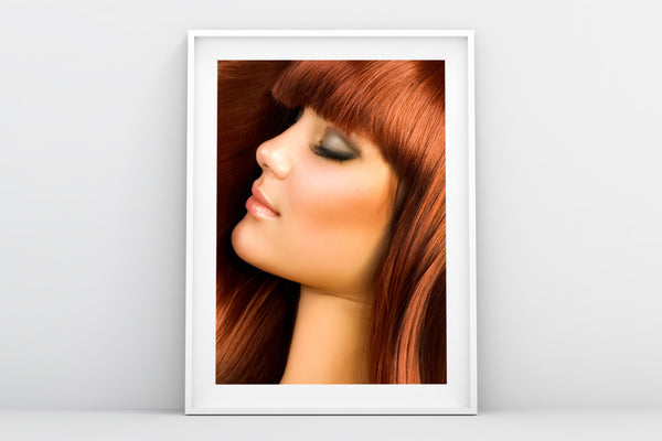 PRINTED POSTER - Beauty Salon Room Wall Decor Print Unframed - Red Hair