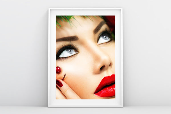 PRINTED POSTER - Beauty Salon Room Wall Decor Print Unframed - Christmas Face