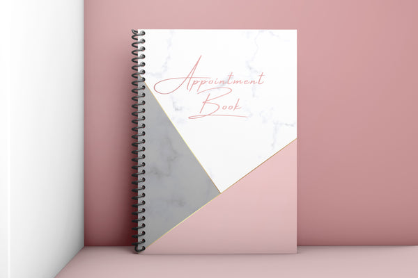 A4 Undated Appointment Pink Book for Beauty Salons Therapists 4 Columns Income Expenses Calendar